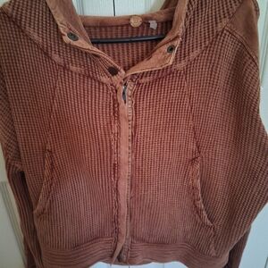 Free People Women's Brown Hooded Jacket